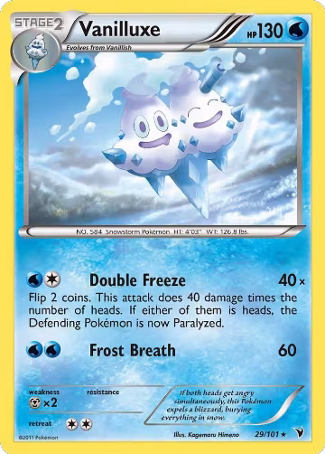 Vanilluxe (29/101), Noble Victories — Pokémon card price