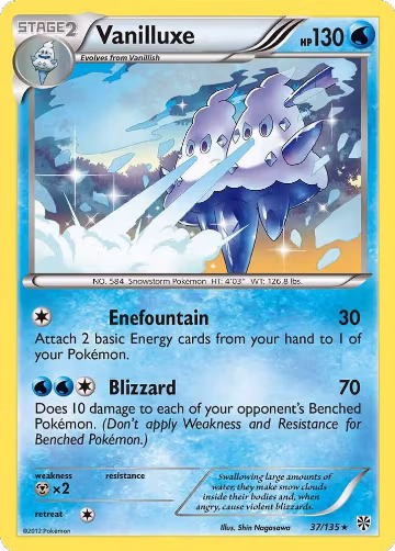 Vanilluxe (37/135), Plasma Storm — Pokémon card price