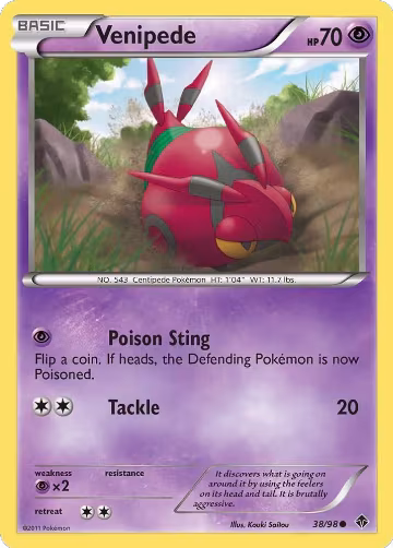 Venipede (38/98), Emerging Powers — Pokémon card price