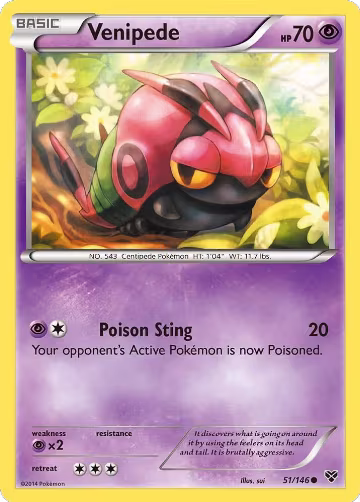 Venipede (51/146), XY Base Set — Pokémon card price