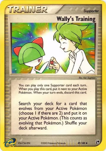 Wally's Training (89/100), EX Sandstorm — Pokémon card price