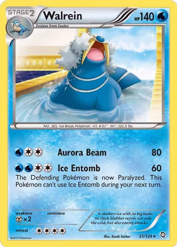 Walrein (31/124), Dragons Exalted — Pokémon card price