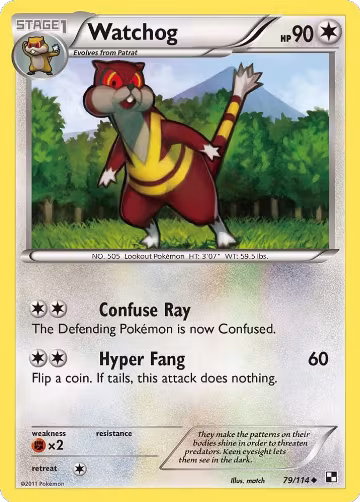 Watchog (79/114), Black and White — Pokémon card price