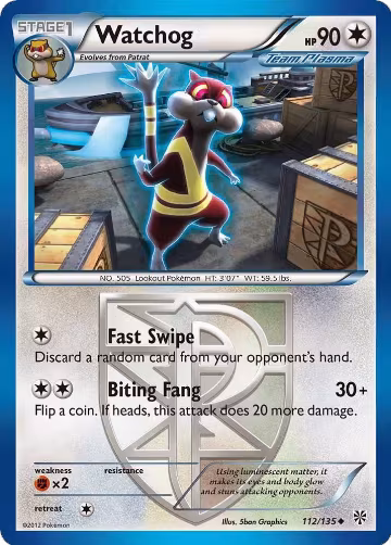 Watchog (Team Plasma) (112) (112/135), Plasma Storm — Pokémon card price