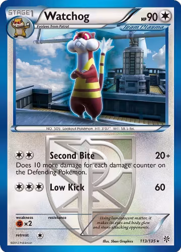 Watchog (Team Plasma) (113) (113/135), Plasma Storm — Pokémon card price