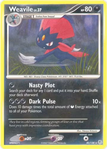 Weavile (40/130), Diamond and Pearl — Pokémon card price