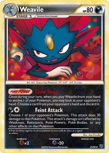Weavile (25/90), Undaunted — Pokémon card price