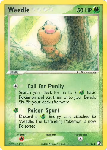 Weedle (86/112), EX FireRed & LeafGreen — Pokémon card price