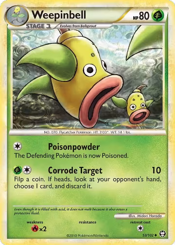 Weepinbell (53/102), Triumphant — Pokémon card price