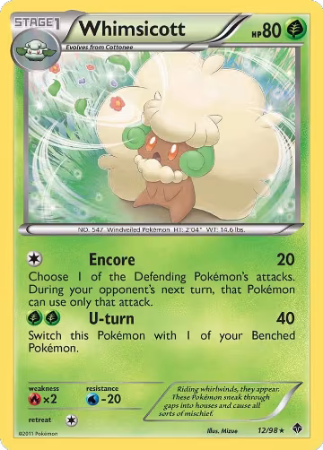 Whimsicott (12) (12/98), Emerging Powers — Pokémon card price