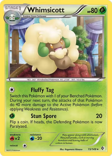 Whimsicott (15/149), Boundaries Crossed — Pokémon card price