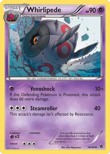 Whirlipede (39/98), Emerging Powers — Pokémon card price