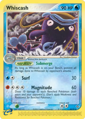 Whiscash (48/97), EX Dragon — Pokémon card price