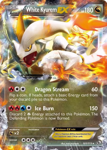 White Kyurem EX (101/113), Legendary Treasures — Pokémon card price
