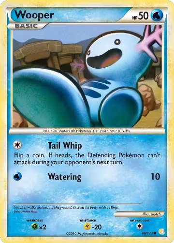 Wooper (88/123), HeartGold SoulSilver — Pokémon card price