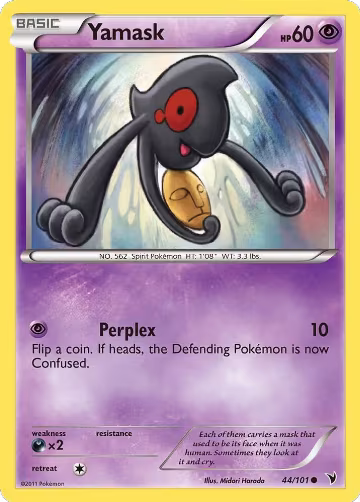 Yamask (44) (44/101), Noble Victories — Pokémon card price