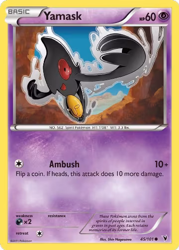 Yamask (45) (45/101), Noble Victories — Pokémon card price
