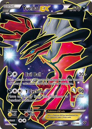Yveltal EX (144 Full Art) (144/146), XY Base Set — Pokémon card price