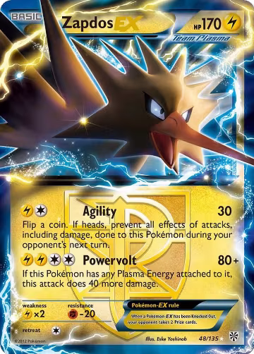 Zapdos EX (Team Plasma) (48/135), Plasma Storm — Pokémon card price