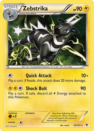 Zebstrika (36/101), Noble Victories — Pokémon card price