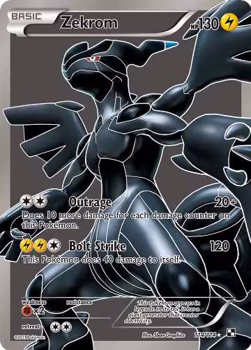 Zekrom (114 Full Art) (114/114), Black and White — Pokémon card price