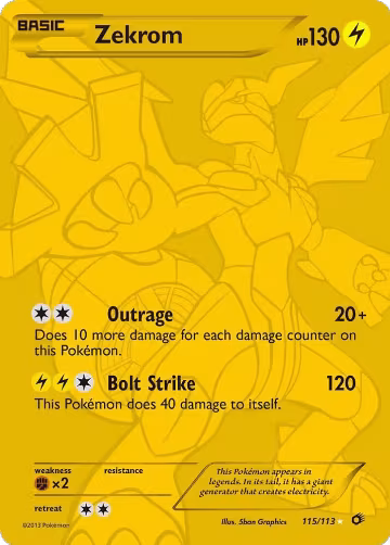 Zekrom (115 Full Art Secret Rare) (115/113), Legendary Treasures — Pokémon card price