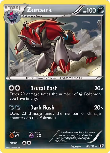 Zoroark (90/113), Legendary Treasures — Pokémon card price