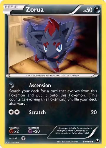Zorua (69) (69/108), Dark Explorers — Pokémon card price