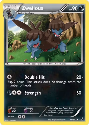 Zweilous (78/101), Noble Victories — Pokémon card price