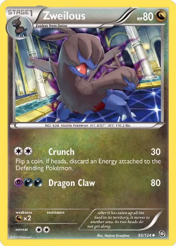 Zweilous (95) (95/124), Dragons Exalted — Pokémon card price