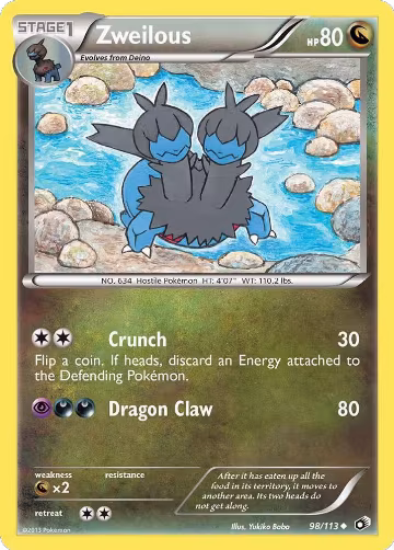 Zweilous (98/113), Legendary Treasures — Pokémon card price