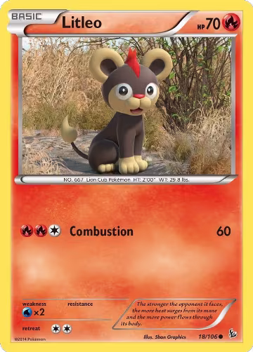 Litleo (18) (18/106), XY - Flashfire — Pokémon card price