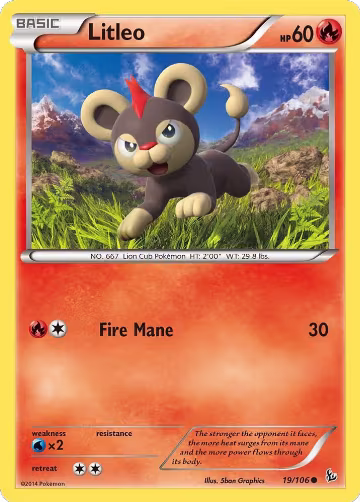 Litleo (19) (19/106), XY - Flashfire — Pokémon card price