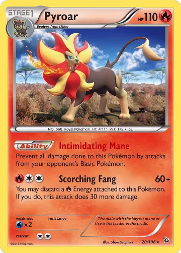 Pyroar (20/106), XY - Flashfire — Pokémon card price
