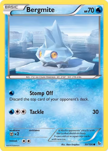 Bergmite (30/106), XY - Flashfire — Pokémon card price