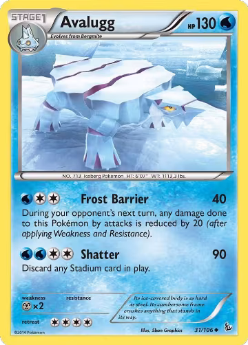 Avalugg (31/106), XY - Flashfire — Pokémon card price