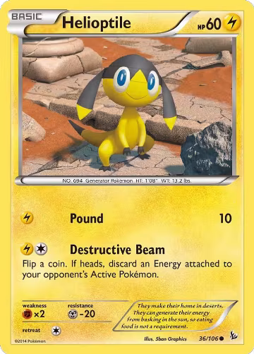 Helioptile (36/106), XY - Flashfire — Pokémon card price
