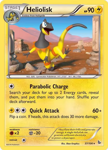 Heliolisk (37/106), XY - Flashfire — Pokémon card price