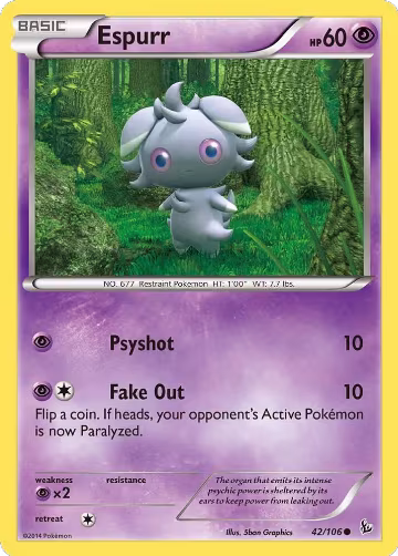 Espurr (42/106), XY - Flashfire — Pokémon card price