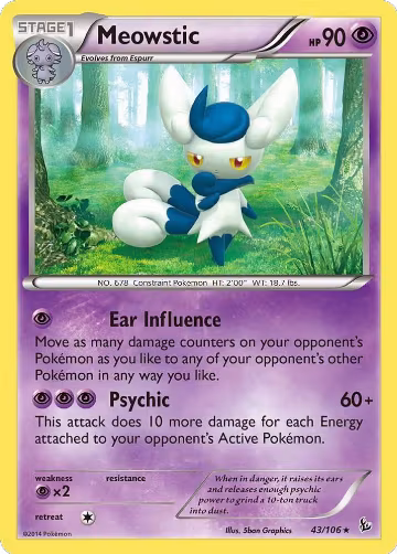 Meowstic (43/106), XY - Flashfire — Pokémon card price