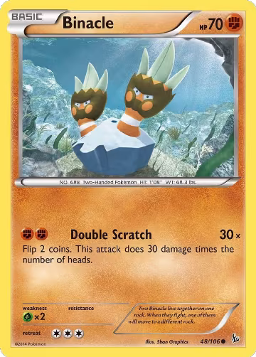 Binacle (48/106), XY - Flashfire — Pokémon card price