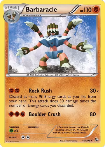 Barbaracle (49/106), XY - Flashfire — Pokémon card price