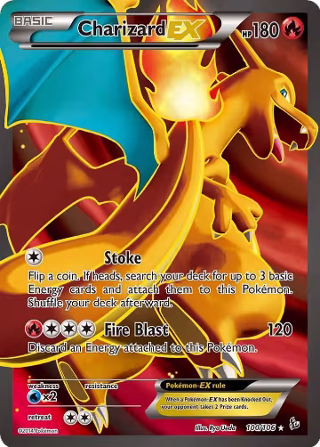 Charizard EX (100 Full Art) (100/106) — card price