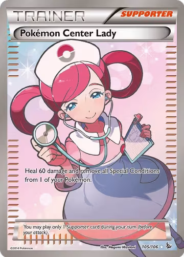Pokemon Center Lady (105 Full Art) (105/106), XY - Flashfire — Pokémon card price