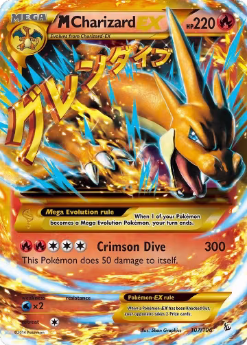 M Charizard EX (Y) (Secret) (107/106), XY - Flashfire — Pokémon card price