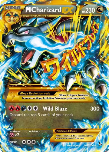 M Charizard EX (X) (Secret) (108/106), XY - Flashfire — Pokémon card price