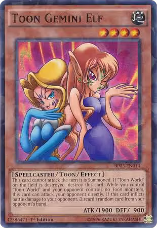 Toon Gemini Elf (Shatterfoil) (BP03-EN014), Battle Pack 3: Monster League — Yu-Gi-Oh! card price