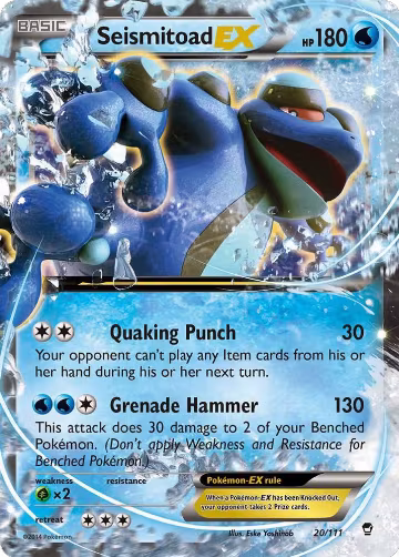 Seismitoad EX (20/111), XY - Furious Fists — Pokémon card price