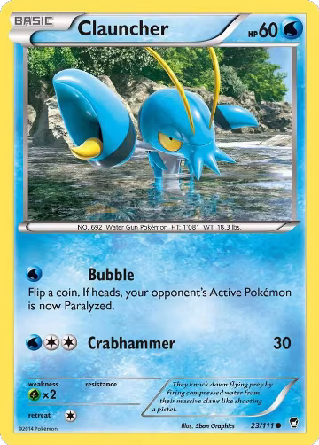 Clauncher (23/111), XY - Furious Fists — Pokémon card price