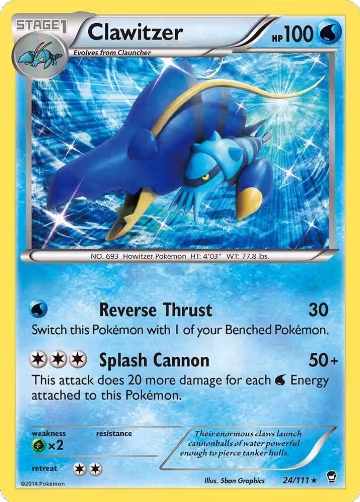 Clawitzer (24/111), XY - Furious Fists — Pokémon card price